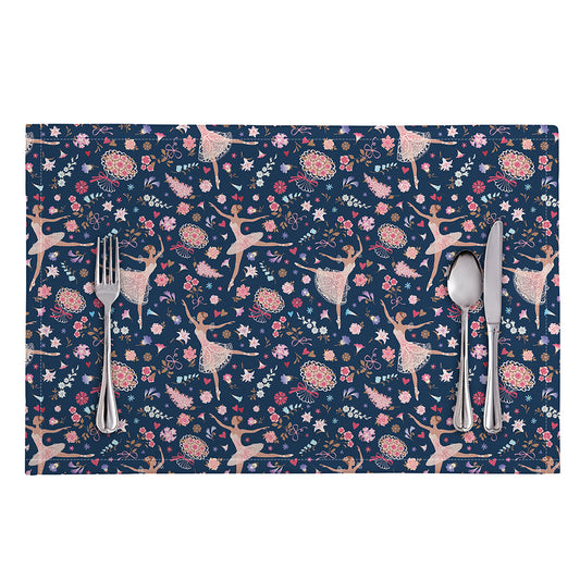 Floral Ballet Pattern Print Placemat