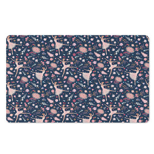 Floral Ballet Pattern Print Polyester Doormat