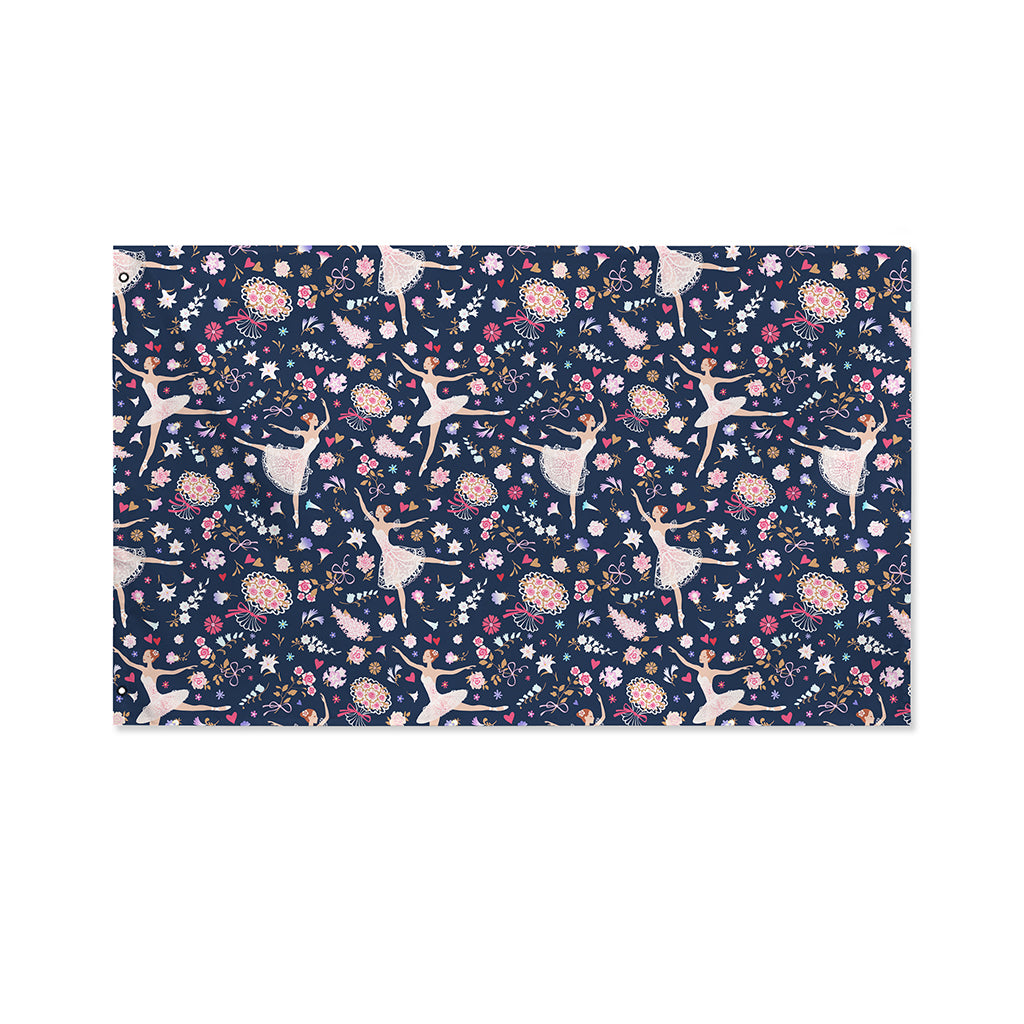 Floral Ballet Pattern Print Polyester Flag