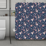 Floral Ballet Pattern Print Polyester Shower Curtain