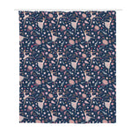 Floral Ballet Pattern Print Polyester Shower Curtain