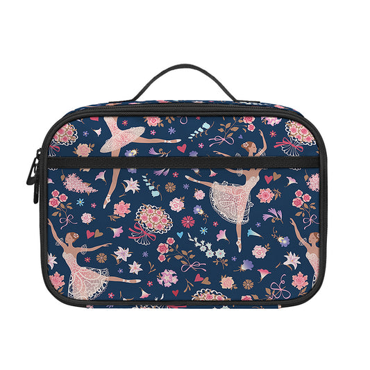 Floral Ballet Pattern Print Portable Lunch Bag