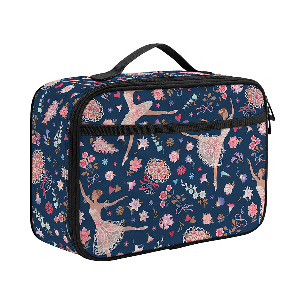 Floral Ballet Pattern Print Portable Lunch Bag