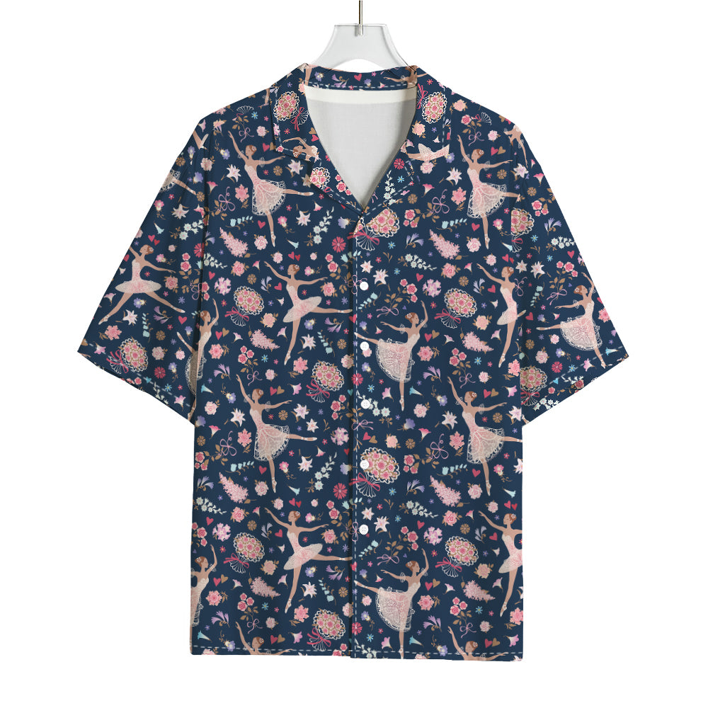 Floral Ballet Pattern Print Rayon Hawaiian Shirt