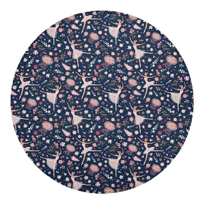 Floral Ballet Pattern Print Round Blanket
