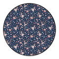 Floral Ballet Pattern Print Round Floor Mat