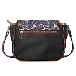 Floral Ballet Pattern Print Saddle Bag