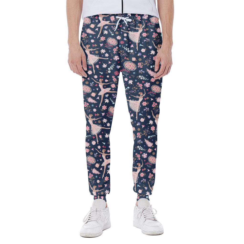 Floral Ballet Pattern Print Scuba Joggers