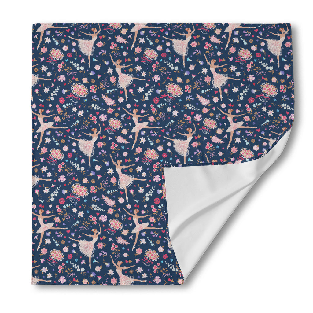 Floral Ballet Pattern Print Silk Bandana