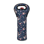Floral Ballet Pattern Print Single Neoprene Wine Tote