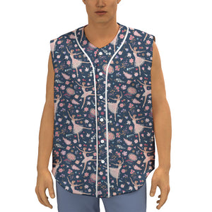 Floral Ballet Pattern Print Sleeveless Baseball Jersey