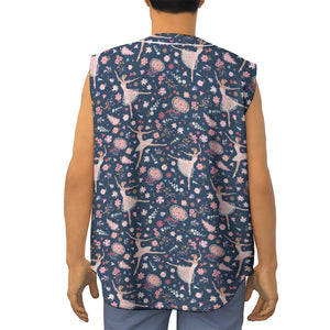 Floral Ballet Pattern Print Sleeveless Baseball Jersey