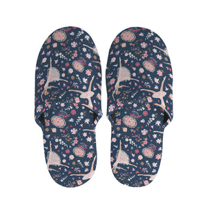 Floral Ballet Pattern Print Slippers