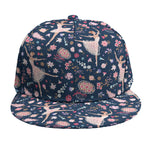 Floral Ballet Pattern Print Snapback Cap