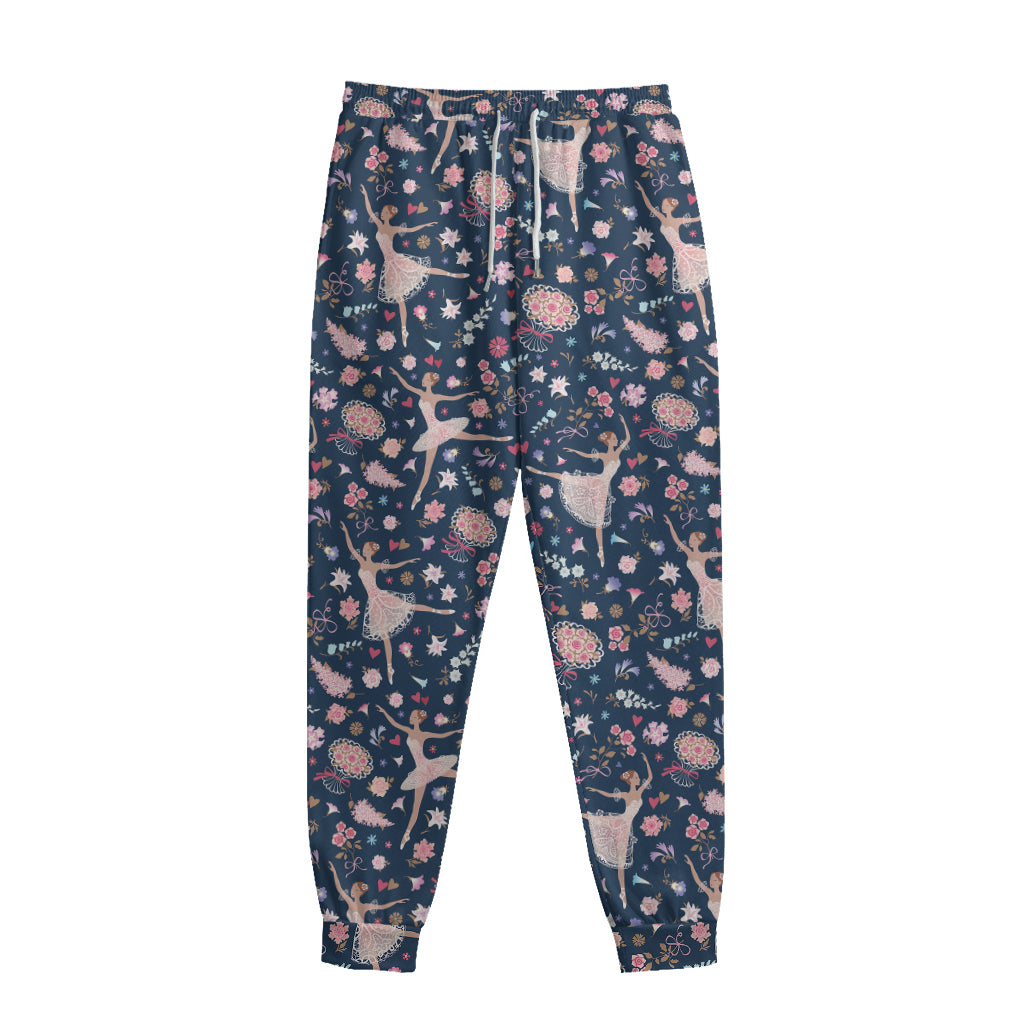 Floral Ballet Pattern Print Sweatpants