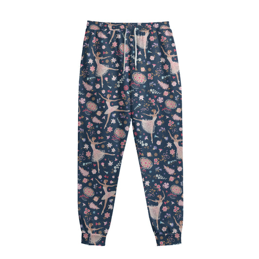 Floral Ballet Pattern Print Sweatpants