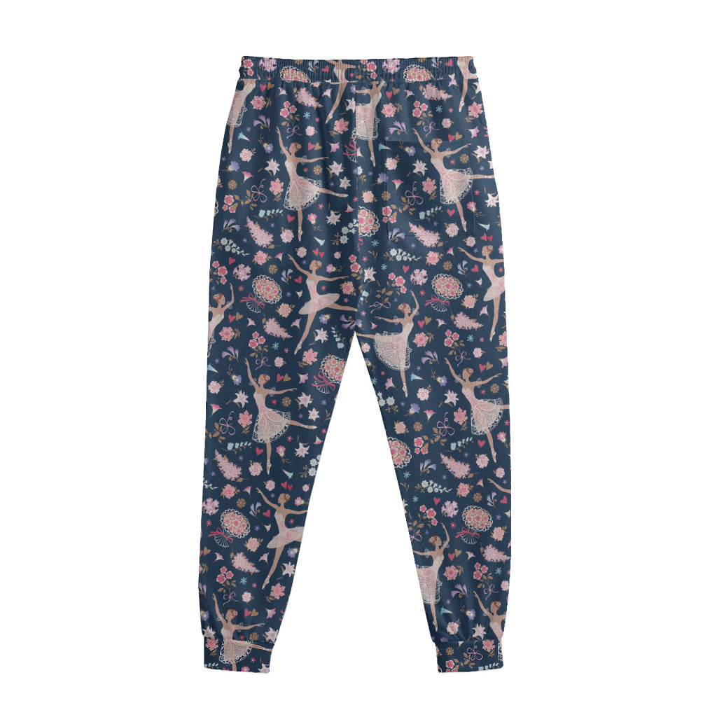 Floral Ballet Pattern Print Sweatpants