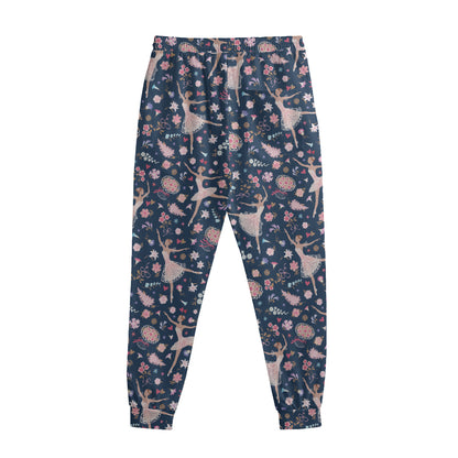 Floral Ballet Pattern Print Sweatpants