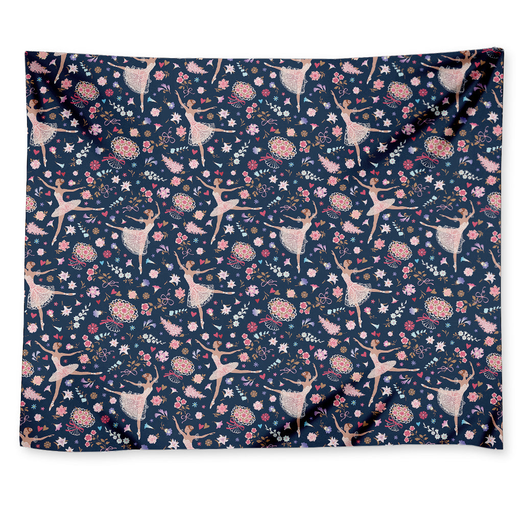 Floral Ballet Pattern Print Tapestry