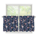 Floral Ballet Pattern Print Tier Curtains