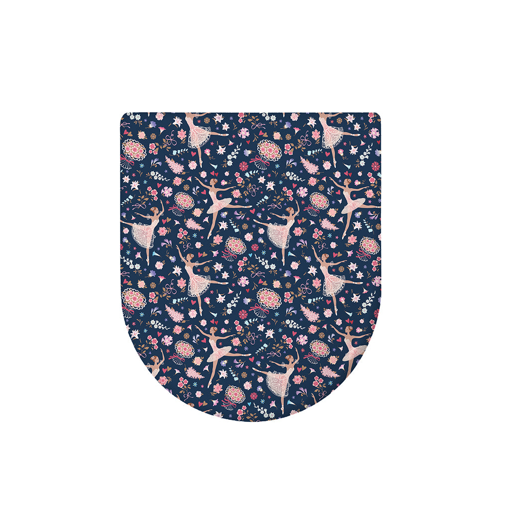 Floral Ballet Pattern Print Toilet Lid Cover