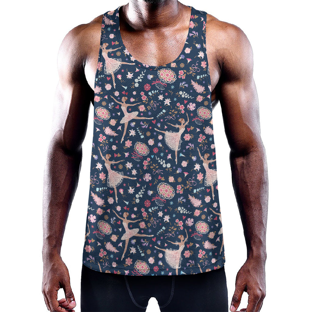 Floral Ballet Pattern Print Training Tank Top