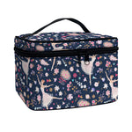 Floral Ballet Pattern Print Travel Makeup Bag