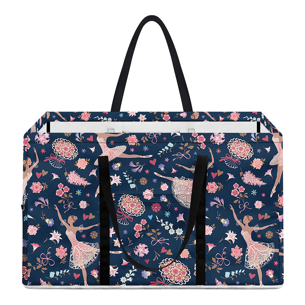 Floral Ballet Pattern Print Utility Tote Bag