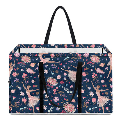 Floral Ballet Pattern Print Utility Tote Bag