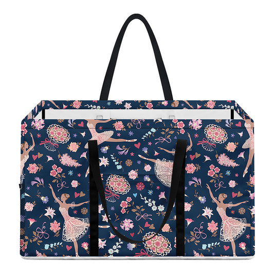 Floral Ballet Pattern Print Utility Tote Bag