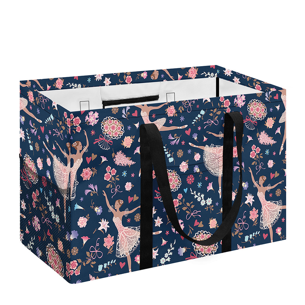 Floral Ballet Pattern Print Utility Tote Bag