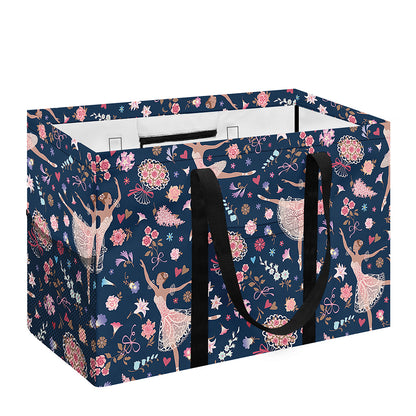 Floral Ballet Pattern Print Utility Tote Bag