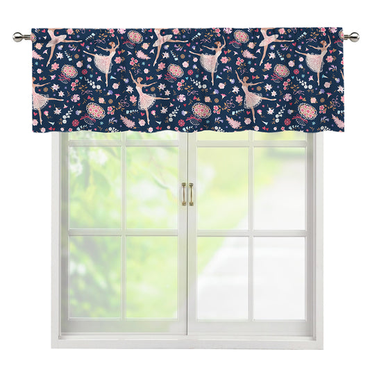 Floral Ballet Pattern Print Window Valance