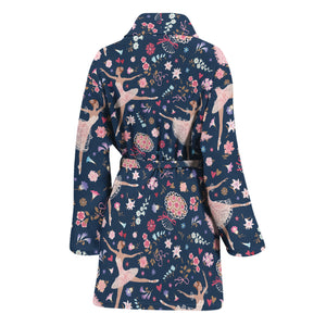 Floral Ballet Pattern Print Women's Bathrobe