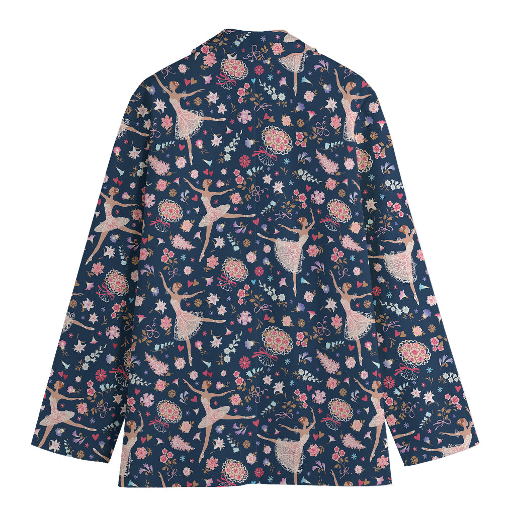 Floral Ballet Pattern Print Women's Blazer