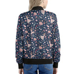 Floral Ballet Pattern Print Women's Bomber Jacket