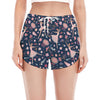 Floral Ballet Pattern Print Women's Split Running Shorts