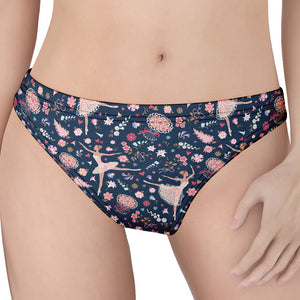 Floral Ballet Pattern Print Women's Thong