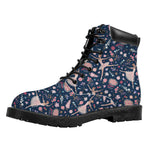 Floral Ballet Pattern Print Work Boots