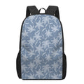 Floral Denim Jeans Pattern Print 17 Inch Backpack