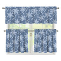 Floral Denim Jeans Pattern Print 3 Piece Kitchen Curtains