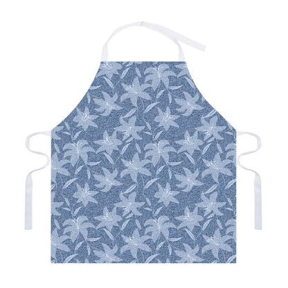 Floral Denim Jeans Pattern Print Adjustable Apron