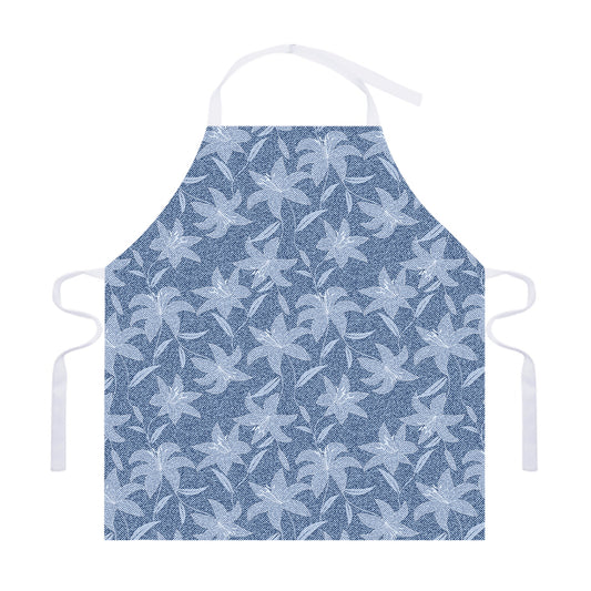 Floral Denim Jeans Pattern Print Adjustable Apron