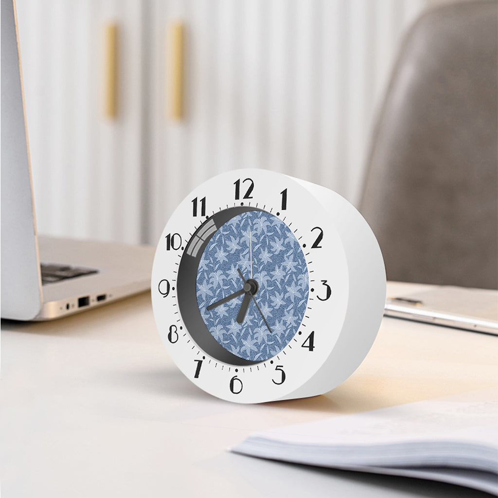 Floral Denim Jeans Pattern Print Alarm Clock