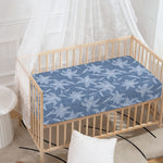 Floral Denim Jeans Pattern Print Baby Crib Sheet