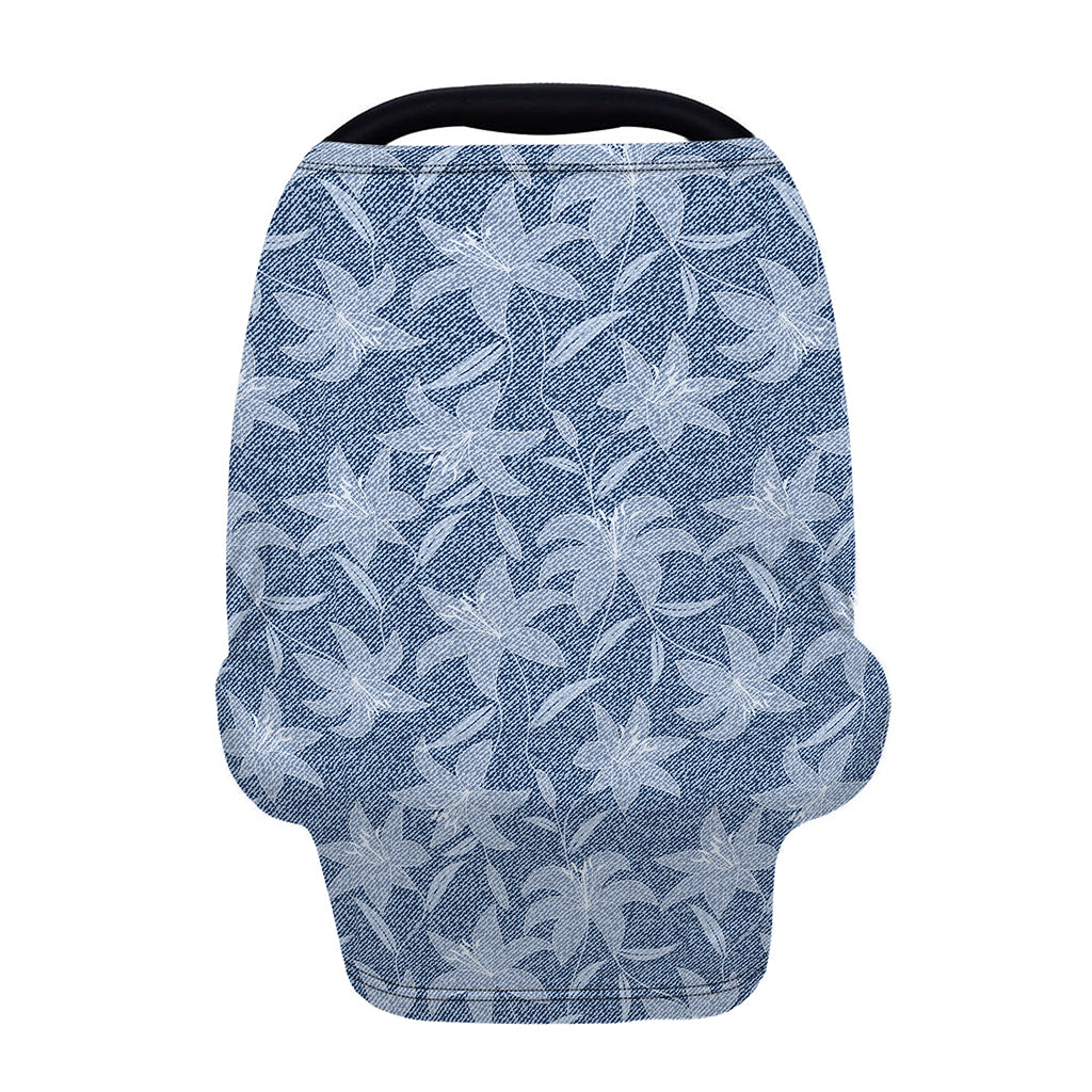 Floral Denim Jeans Pattern Print Baby Seat Cover