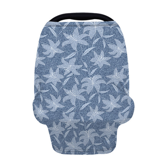 Floral Denim Jeans Pattern Print Baby Seat Cover