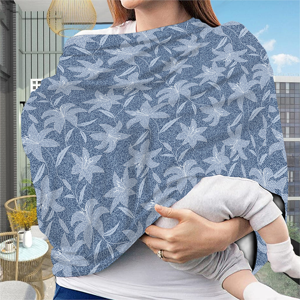 Floral Denim Jeans Pattern Print Baby Seat Cover