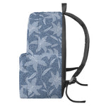 Floral Denim Jeans Pattern Print Backpack