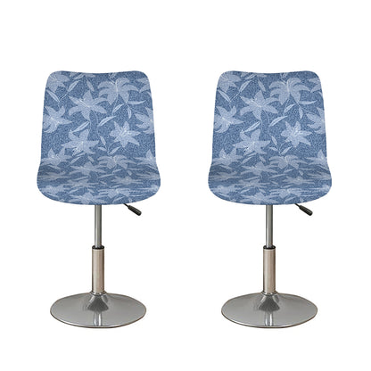 Floral Denim Jeans Pattern Print Bar Stool Covers